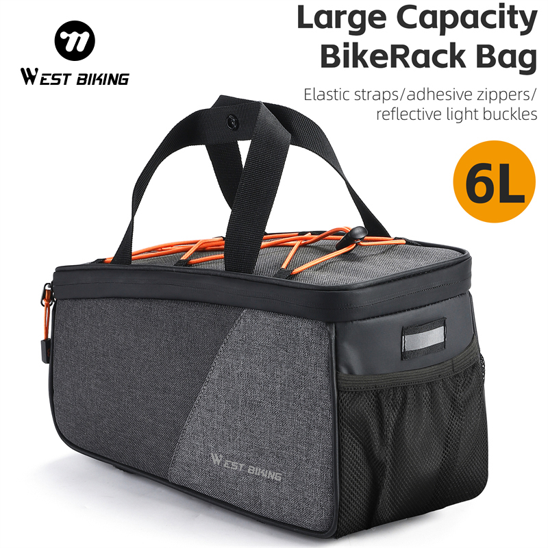 Cycling Gear Storage Rack - WEST BIKING Fahrrad-Gepäckträgertasche 6L Große Kapazität