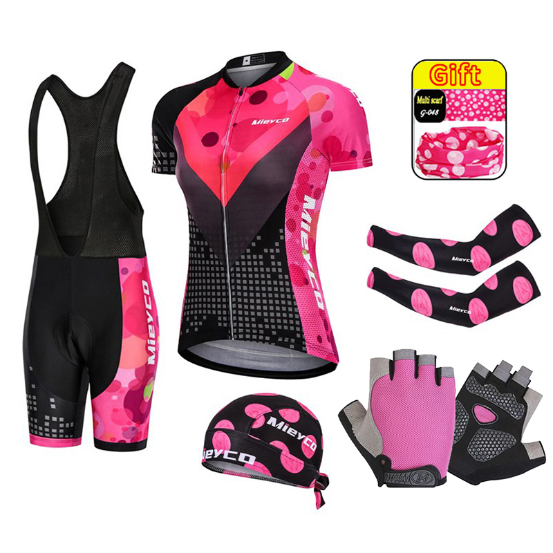Cycling Gear Ladies - Mountainbike-Anzug für Damen, Fahrrad-Team-Outfit, MTB-Radtrikot-Kleidung, 3D-Gel-Pad-Set,