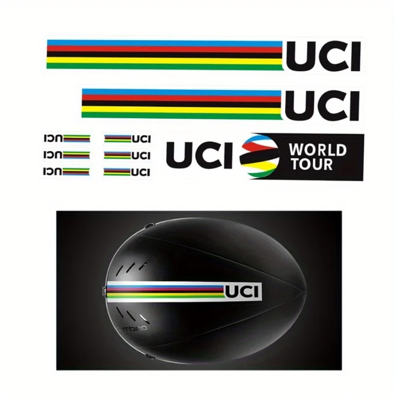 Cycling Gear Sale - 9-Aufkleber-Set, Champion Rainbow, gestreift, Fahrrad, Rennrad,