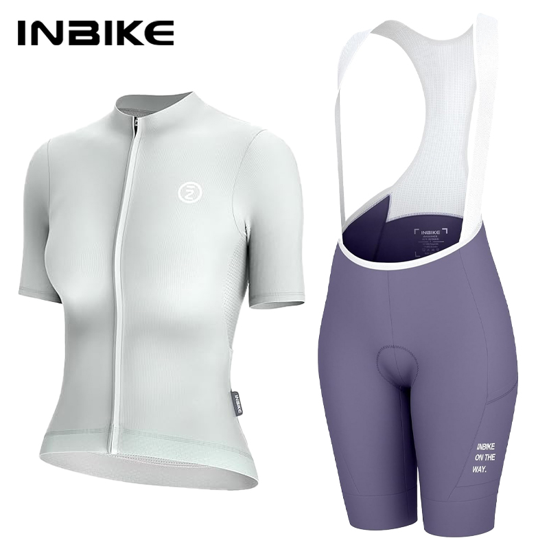 Cycling Gear Ladies - INBIKE Damen-Radtrikot-Set, Rennrad-Trikot mit Kurzen Ärmeln,