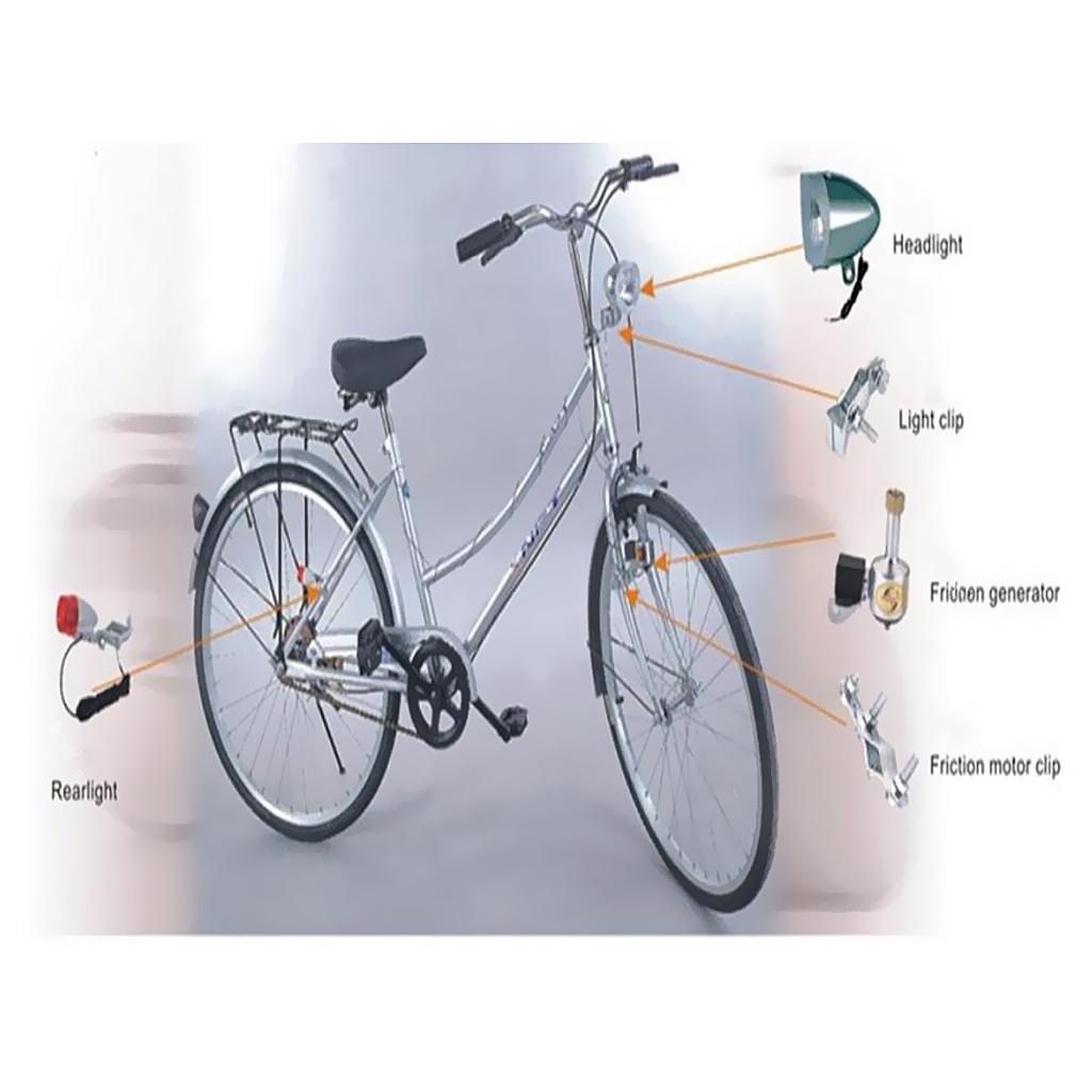 Bike Dynamo Light - Reibungsgenerator Dynamo Scheinwerfer Rücklicht Set Fahrrad