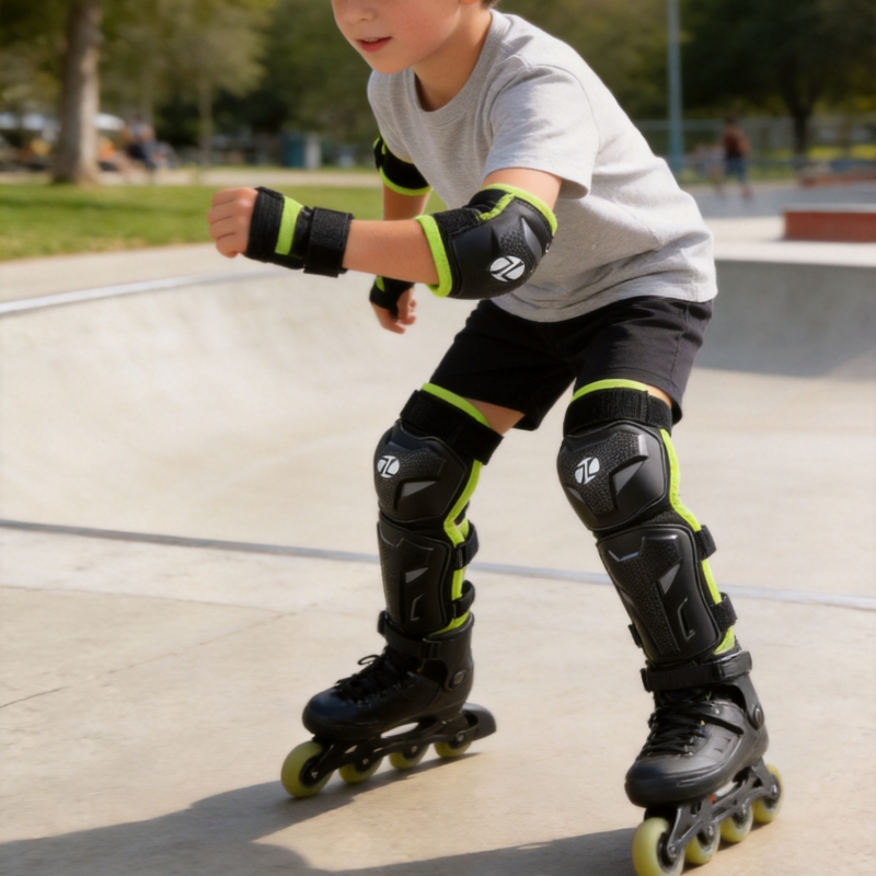 Youth Cycling Gear - Kinder-Motorrad-Knie- und Ellbogenschützer, atmungsaktive Schutzausrüstung für
