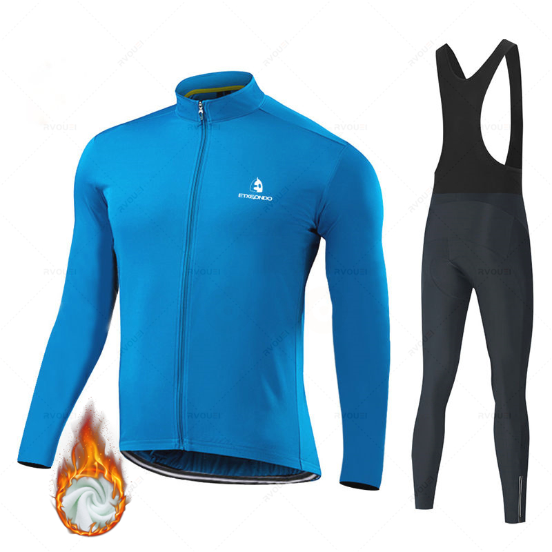 Cycling Gear Logo - Neues 2026 Winter Fleece Pro Radtrikot-Set