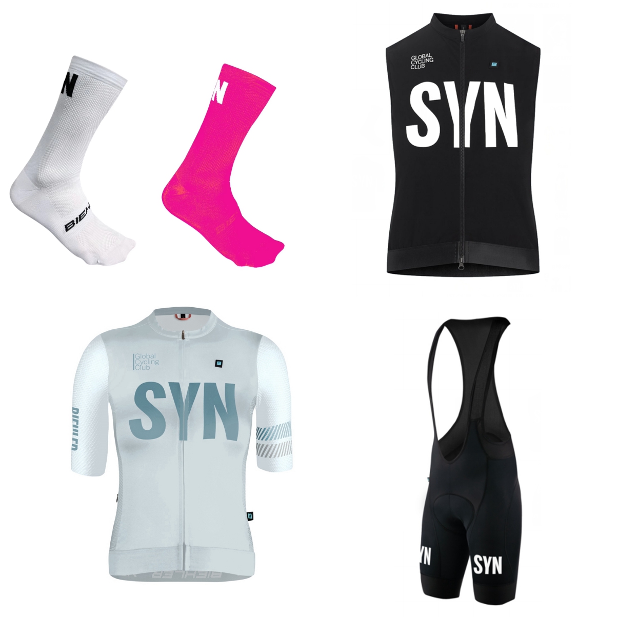 Cycling Gear Ladies - SYN Damen-Radtrikot mit kurzen Ärmeln, weiß,