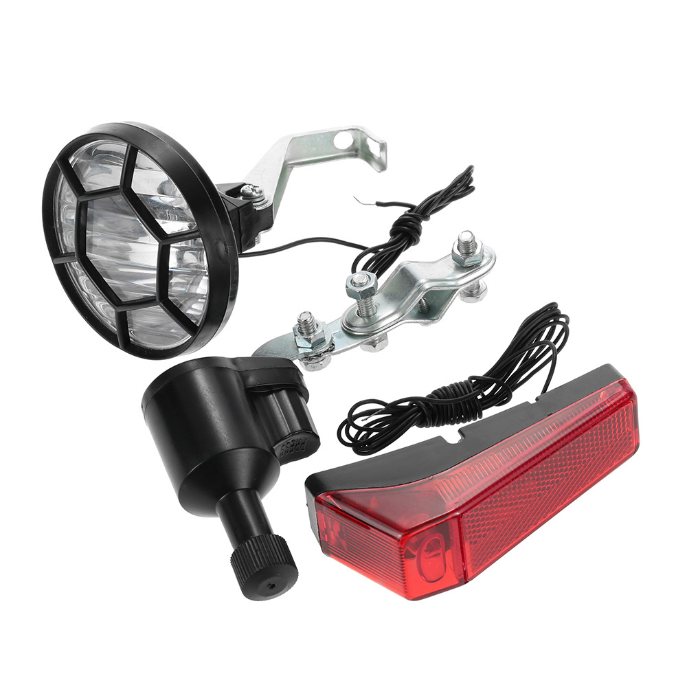Bike Dynamo Light - Lichtset-Kit Fahrrad-Sicherheitsbeleuchtung Vorderlicht Rücklicht Dynamo Fahrrad-Reibungslicht