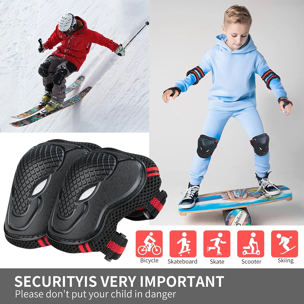 Youth Cycling Gear - 6PCS Jugend/Kinder Knieschützer Ellenbogenschützer Handgelenkschützer Schutzausrüstung