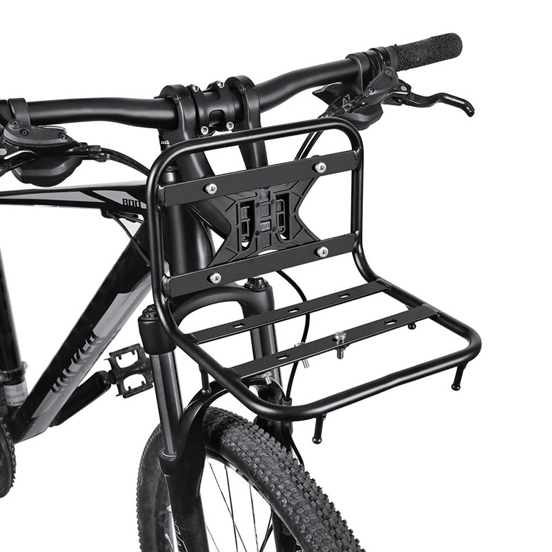 Cycling Gear Storage Rack - Fahrrad-Vorderradgepäckträger aus Aluminiumlegierung Multifunktionaler Fahrrad-Vorderradgepäckträger für
