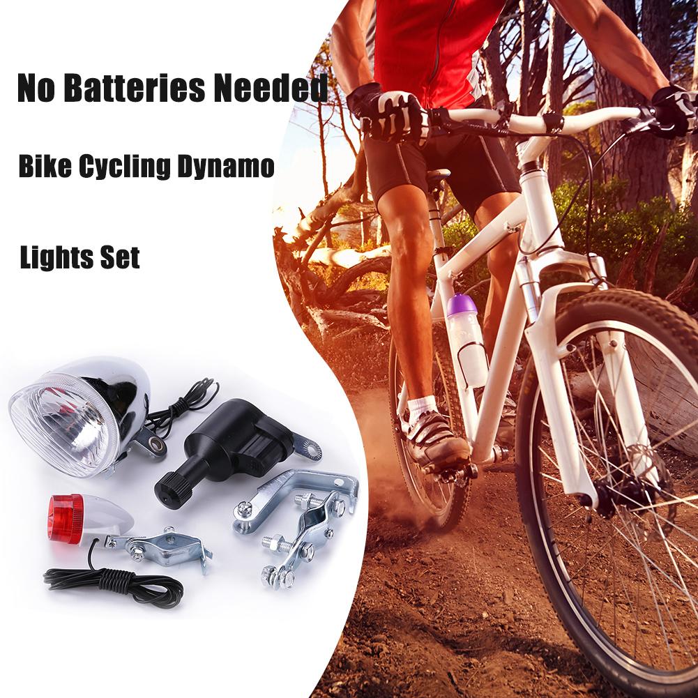 Bike Dynamo Light - Fahrrad-Dynamo-Lichtset, Sicherheitsbeleuchtung ohne Batterien, Vorder- und