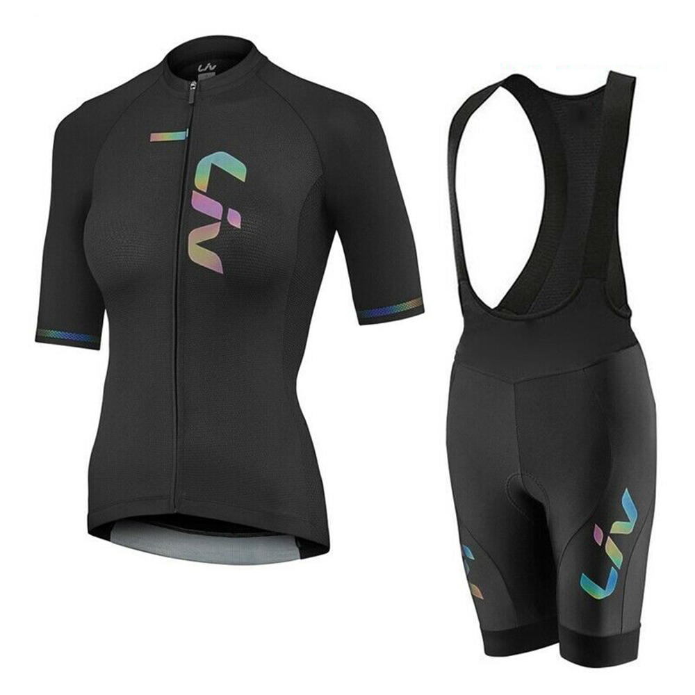 Cycling Gear Ladies - LIV Sommer Radfahren Jersey Trägerhose Set